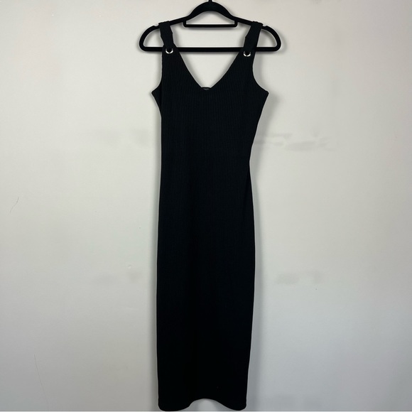 NWT WALTER BAKER BROOKLYN SLEEVELESS RIBBED MIDI DRESS IN BLACK SIZE MEDIUM - Picture 5 of 16